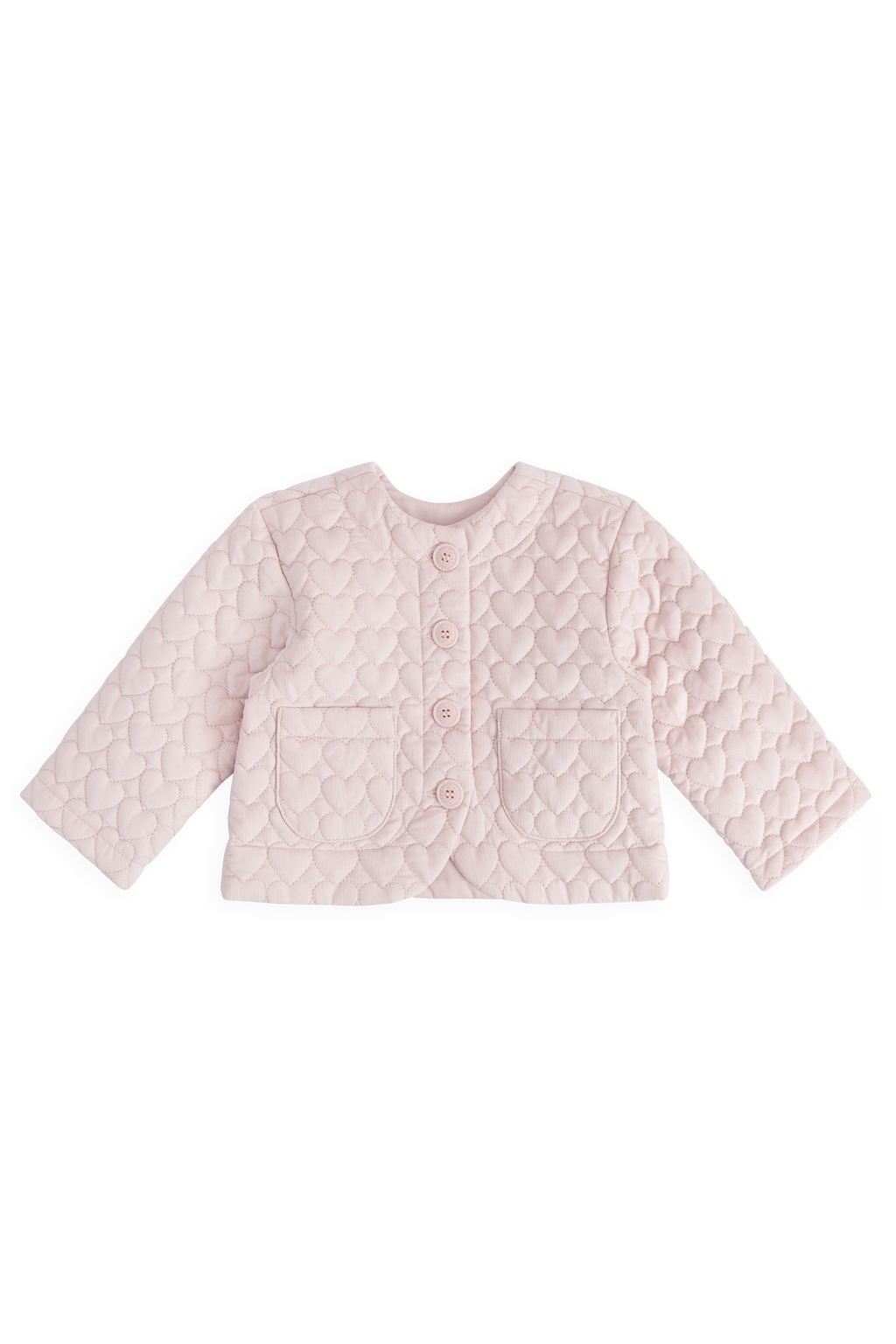 Veste boutonnée en velours côtelé matelassé rose brumeux pour filles, en coton chaud
