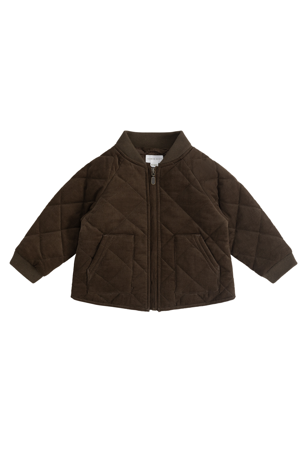 Blouson aviateur zippé matelassé marron en coton chaud pour garçons
