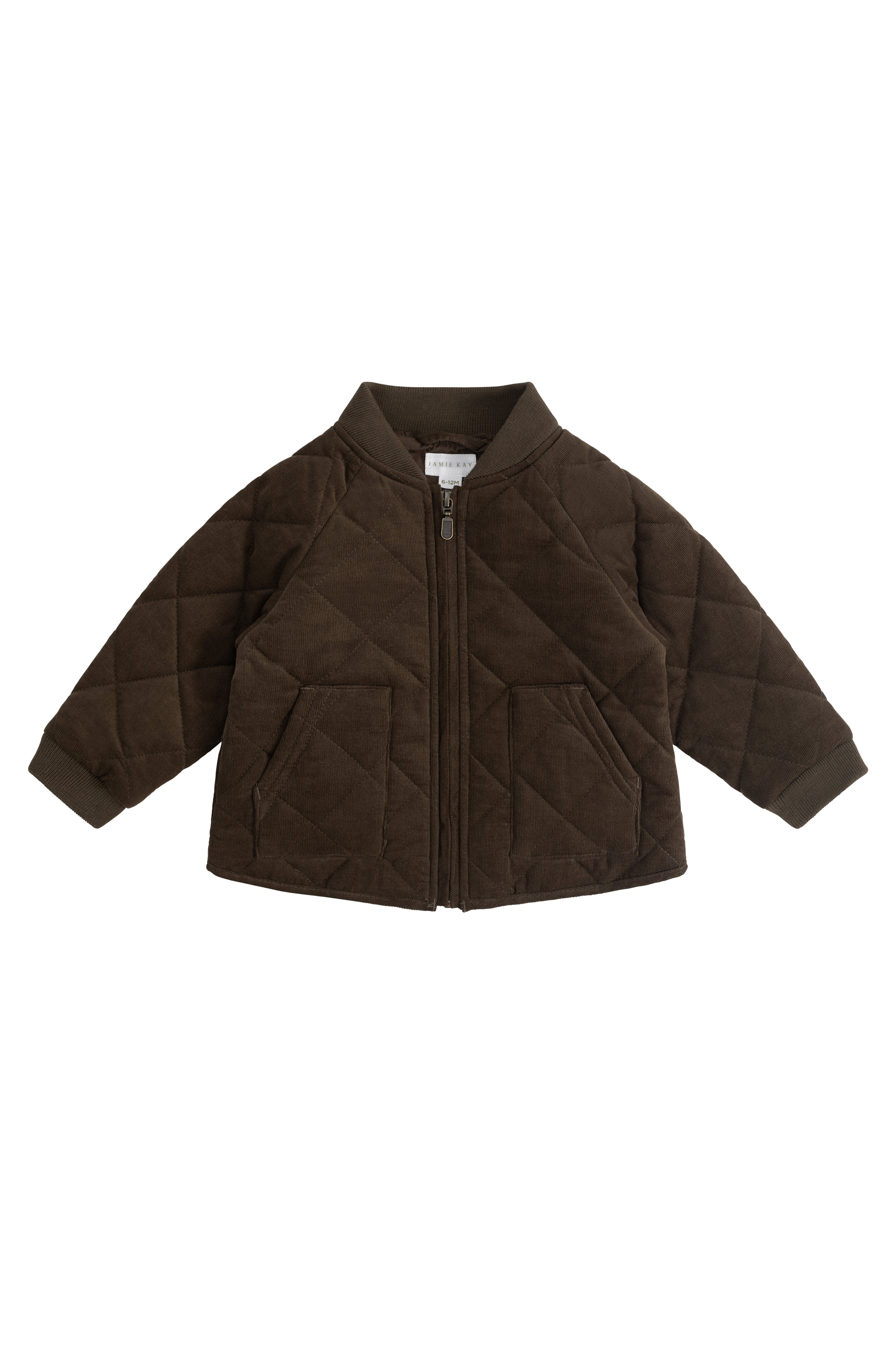 Blouson aviateur zippé matelassé marron en coton chaud pour garçons