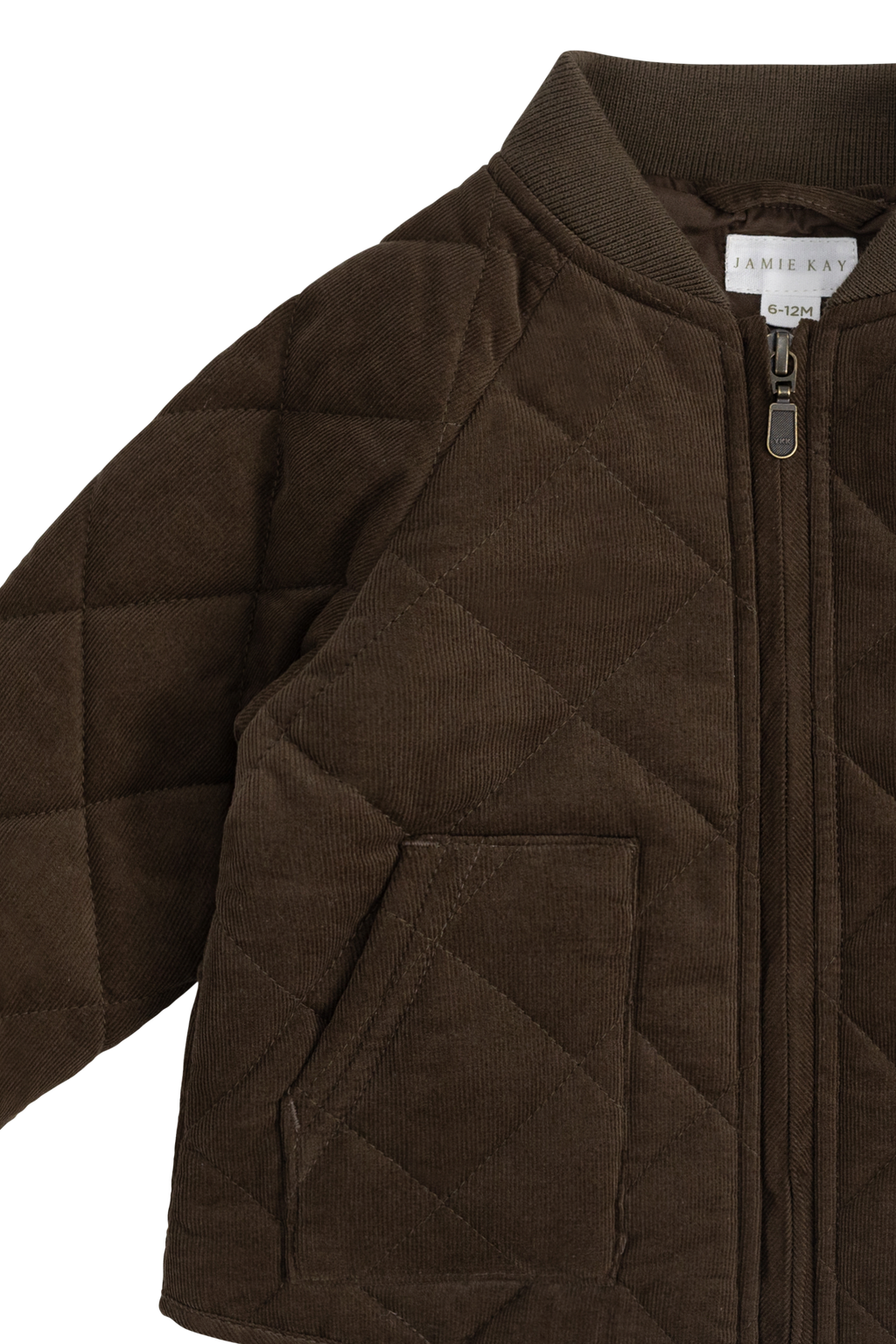 Blouson aviateur zippé matelassé marron en coton chaud pour garçons