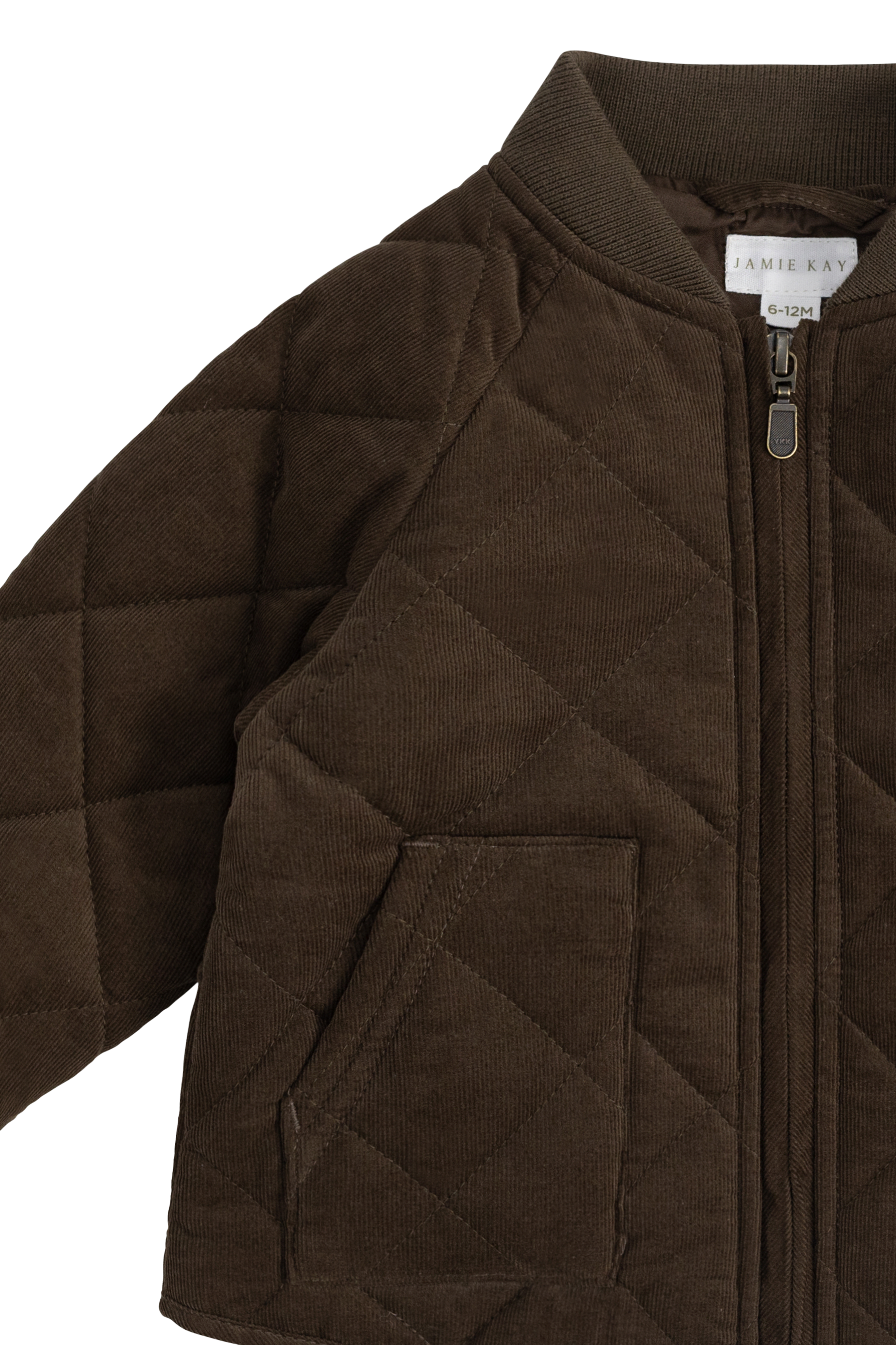 Blouson aviateur zippé matelassé marron en coton chaud pour garçons
